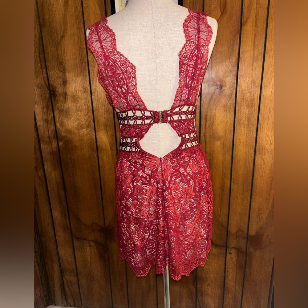 For Love And Lemons Red Lace Dress - Picture 2 of 2